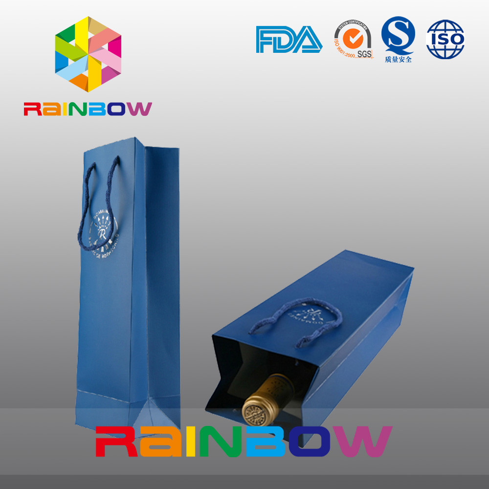 Wein-Flasche fertigte Papiertüten/Gewohnheit Druckkraftpapier-Tasche mit Logo-Drucken besonders an