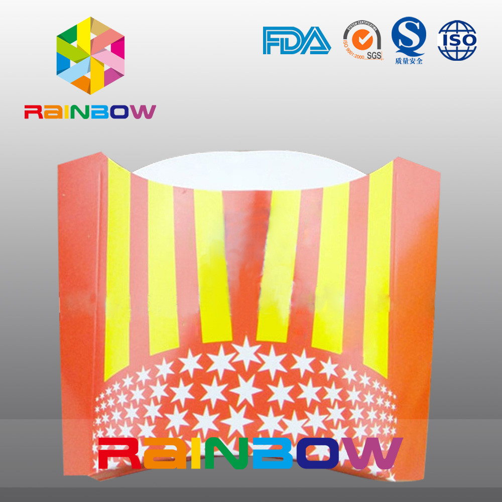 Biologisch abbaubar nehmen Sie das Wegwerfpapierkasten-Pommes-Fritesverpacken weg