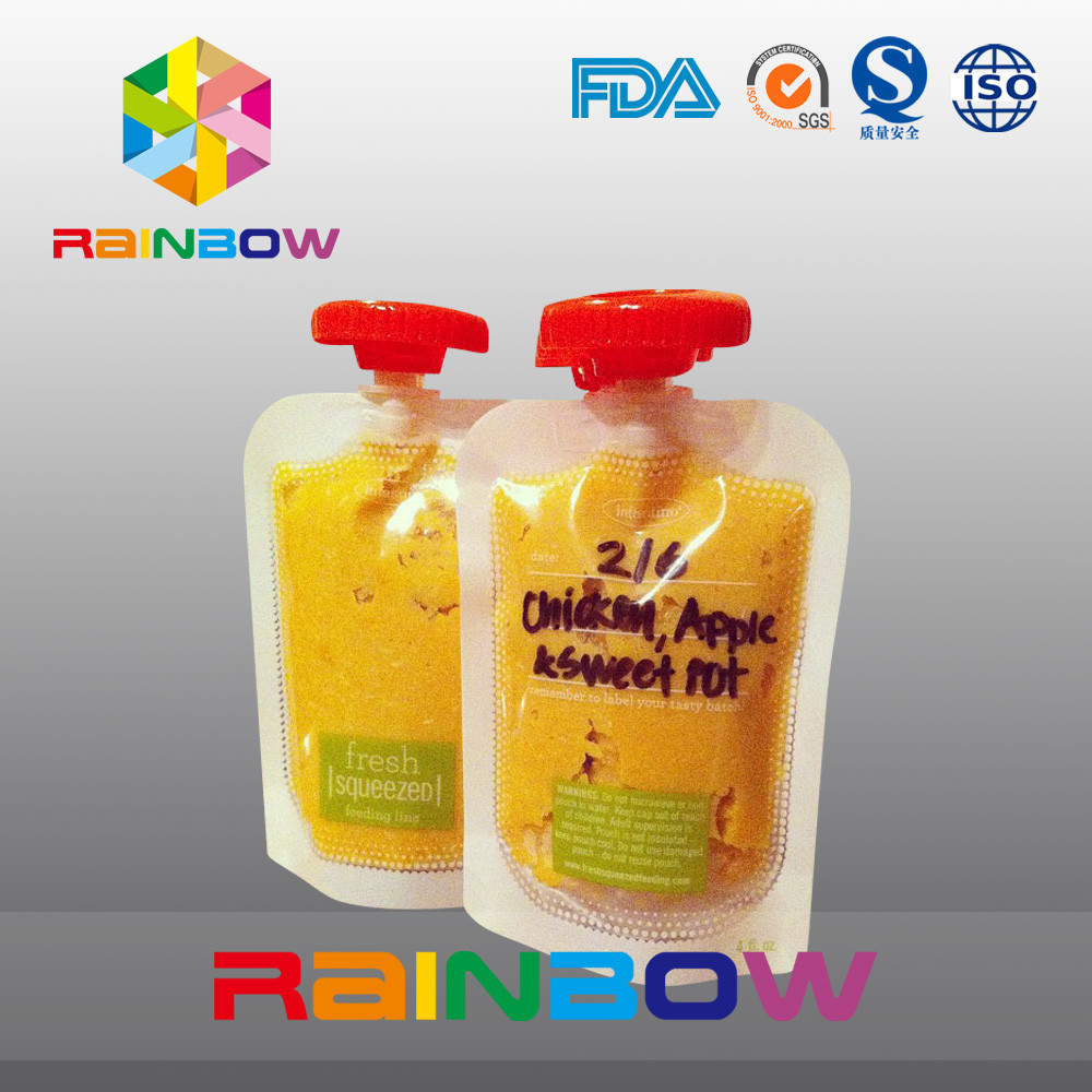 Fertigen Sie Nahrungsmittelgrad stehen oben Beutel mit Tülle für Säuglingsnahrung kundenspezifisch an