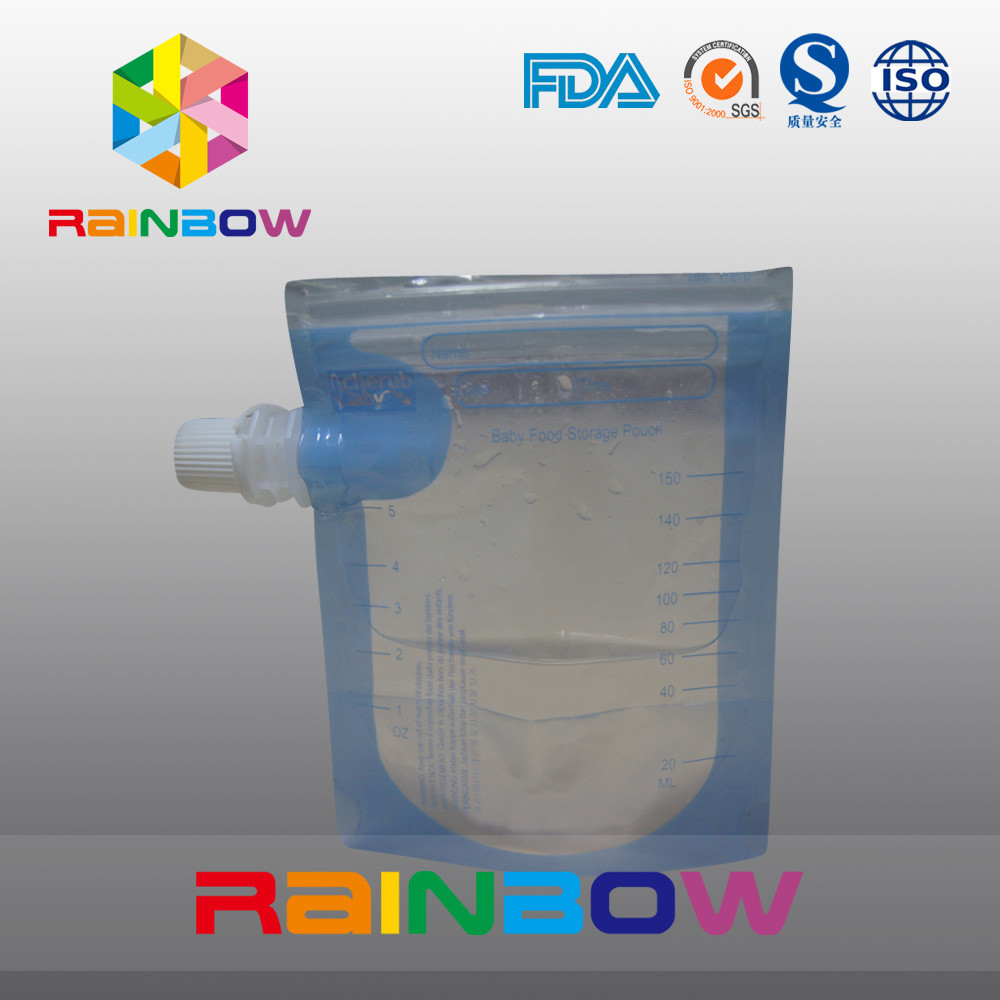 Transprent versehen Keil-Beutel für Wasser/Getränk, Doypack mit Reißverschluss mit Seiten