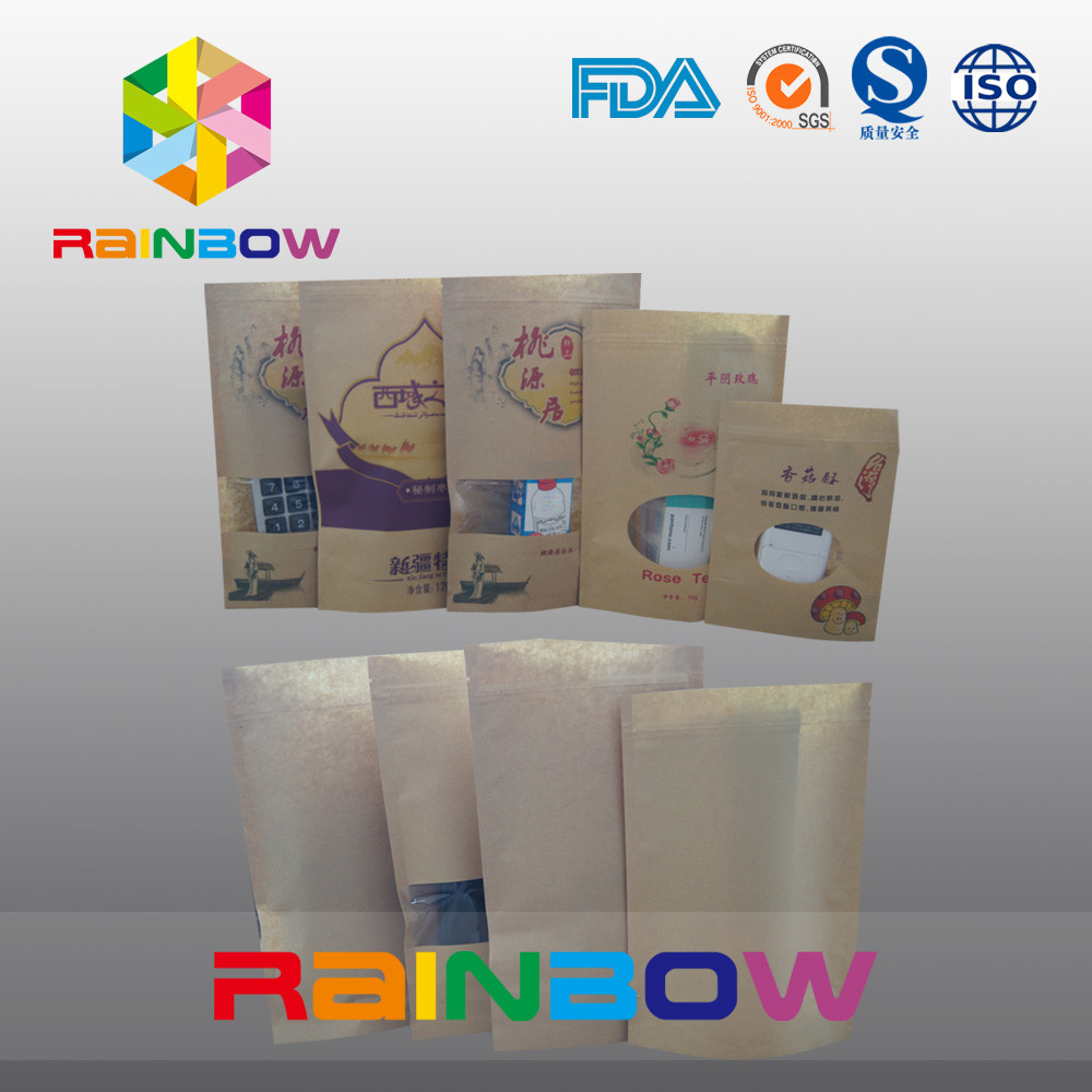 Kundenspezifische verpackende Druckpapier-Imbiss-Tasche, Nahrungsmittelgrad-Imbiss Doupack mit Reißverschluss