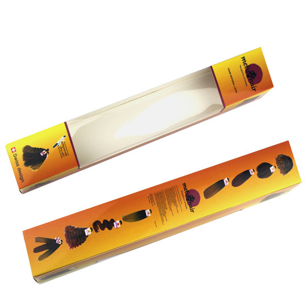 Haar-Erweiterungs-Papierkasten, der mit klarem Fenster, Haar-Erweiterungs-Papierkasten verpackt