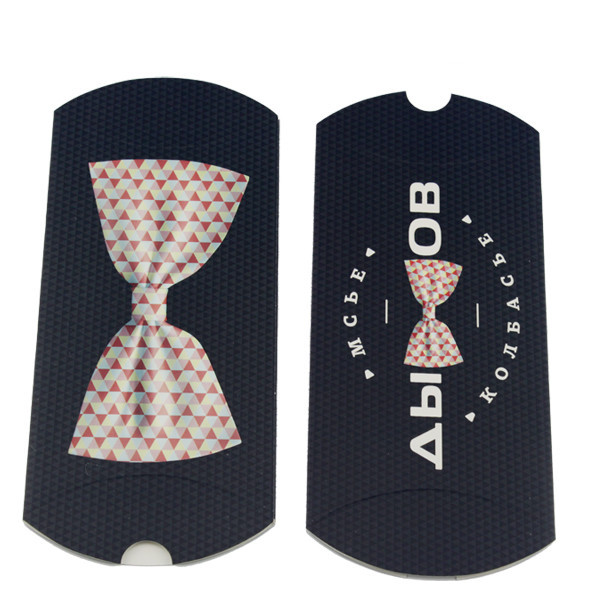 Schwarze weißes Haar-Erweiterungs-Papierkasten mit kundengebundener Größe und Logo in der Kissen-Form