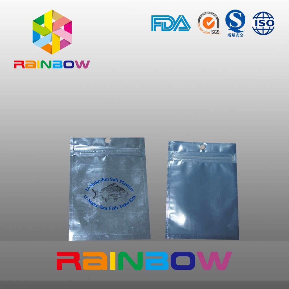Vorderer transparenter hinterer Folien-Nahrung- für Haustierebeutel mit Reißverschluss, Fischerei-Köder-Tasche