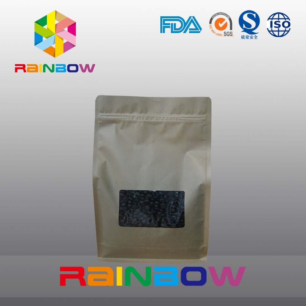 DICHTUNGS-Kaffeebeutel des Kraftpapiers 8 sackt Seiten, unterer Keil das Röstkaffeebohnenverpacken ein