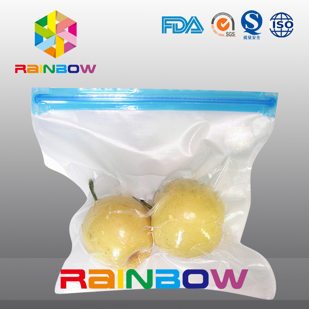 Polyvakuumbeschaffenheitsnahrungsmittelspeicherbeutel/Schieberreißverschlussnahrungsmittelvakuumdichtung bauscht sich