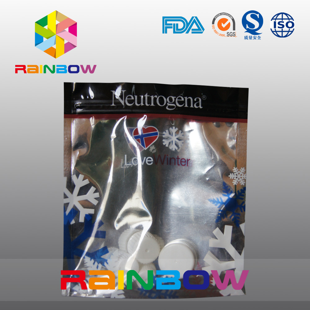 Körper-Nebel-u. Lotions-Aluminiumfolie-Rückseite und vorderer kosmetischer Beutel Doypack des freien Raumes