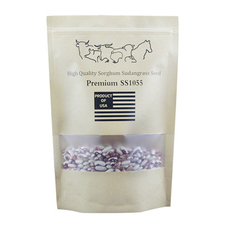 Gewohnheit Druck-Kraftpapier-Papiertüte-wiederversiegelbares Druckfenster für Betriebssamen