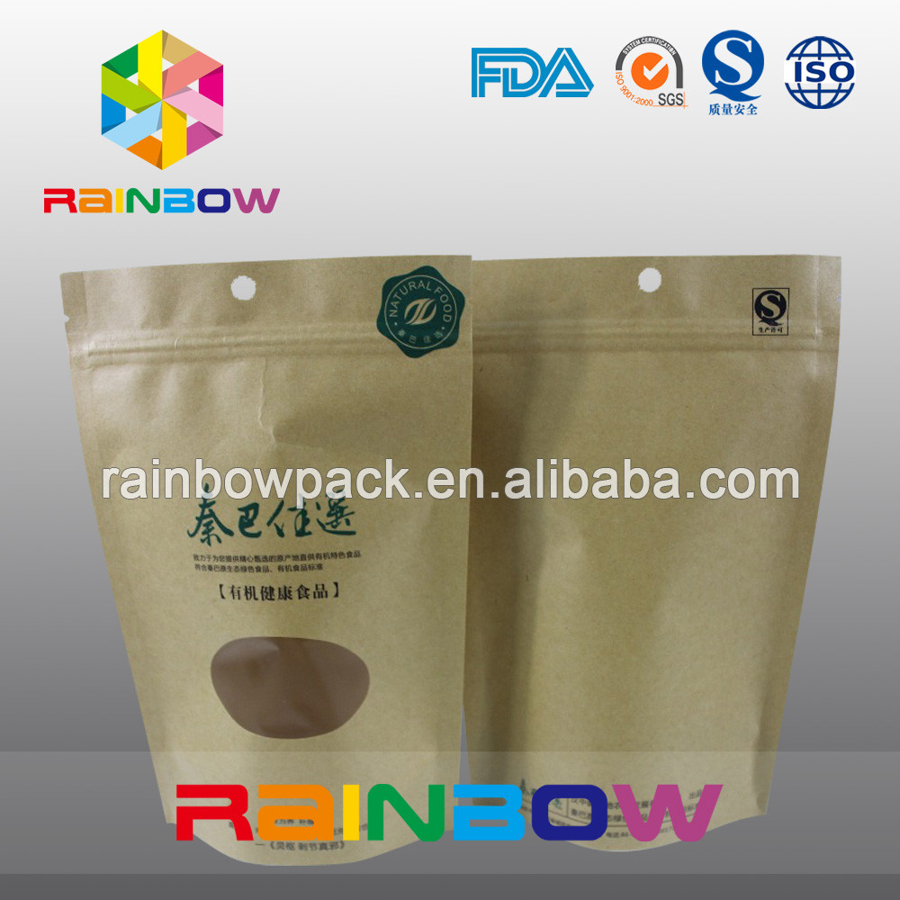 Recyclebares 2oz Kraftpapier Doypack stehen oben Kaffee-Taschen mit Fenster