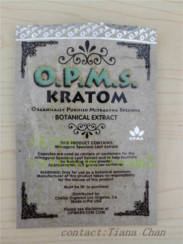 Kräuterweihrauch, der Aluminiumfolie opms kratom Pulver des Gold 3ct mit Reißverschluss verpackt