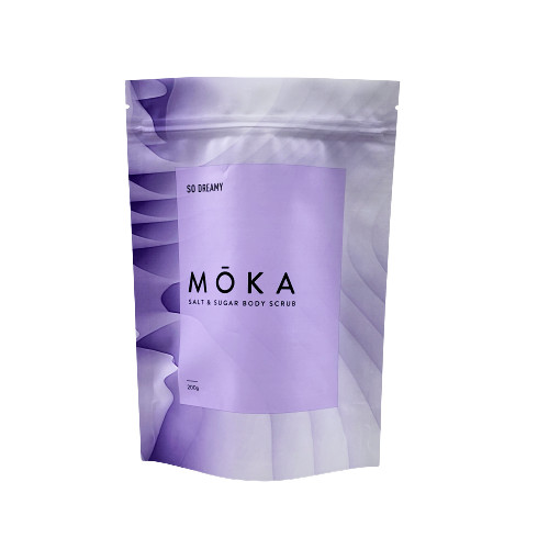 Benutzerdefiniertes Logo gedruckt Stand Up Ziplock Beutel Meersalz / Flüssigseife / Körperpeeling Verpackung