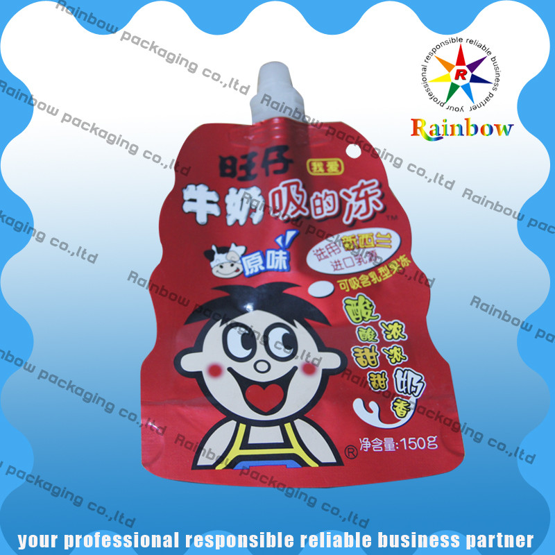 Plastik stehen Sie oben das Tüllen-Beutel-Verpacken, das für Milch biologisch abbaubar ist