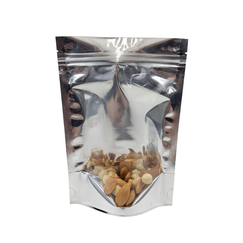 Aluminiumfolie CMYK, die Fenster Front Silver Back Stand Up freien Raumes Plastik Doypac wiederversiegelbar verpackt