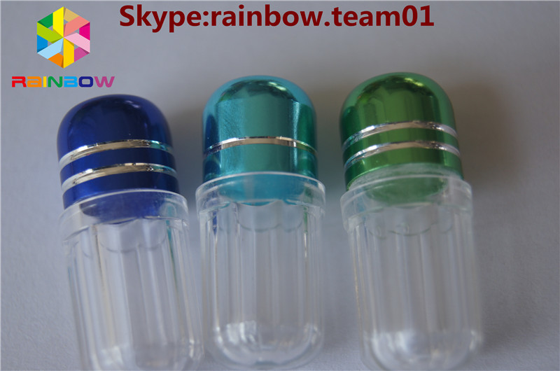 leere Plastikkapseln Pillenbehälter Kapselkoffer Kapselförmiger Behälter Hexagonalförmiger Kapselflasche