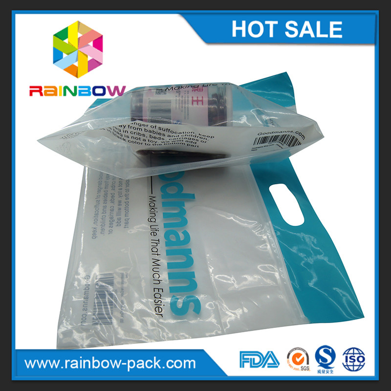 Tasche des kundenspezifischen wiederverwendbaren Verpacken- der Lebensmittelplastikreißverschlusstaschen-Schiebers mit Reißverschluss mit Logo stehen oben klare Front der Tasche