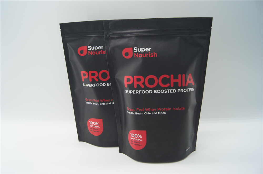 Die kundenspezifische aufbereitete Aluminiumfolie stehen oben das Reißverschluss-Beutels-Molkeprotein-Verpacken