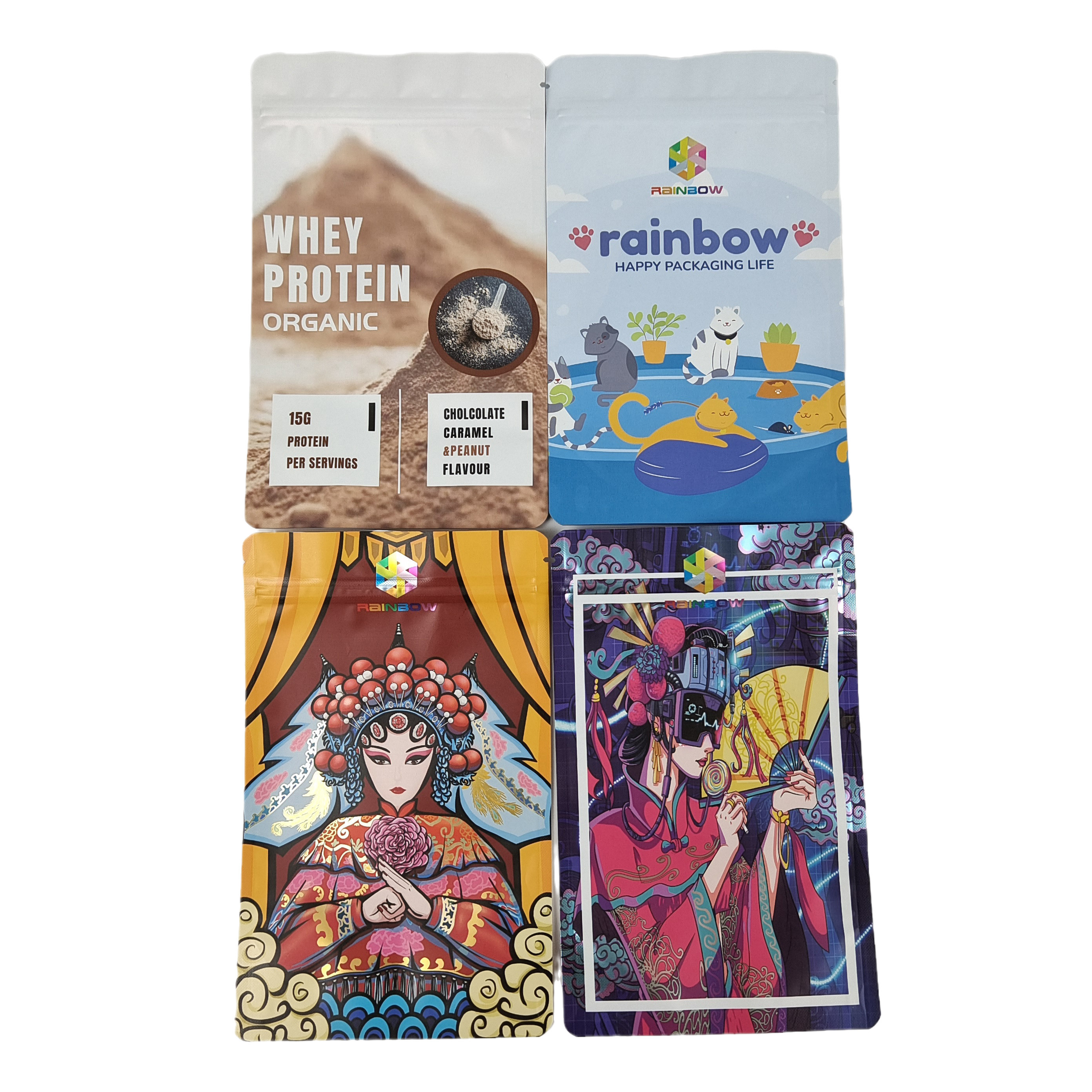 Verpackung in Lebensmittelqualität, kundenspezifische, essbare Mylar-Snackbeutel mit Reißverschluss aus mattierter Aluminiumfolie