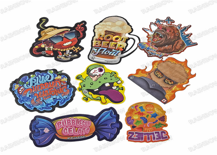 Essbare Plastik sackt gestempelschnittenen pecial geformten Plastikbeutel mit Plätzchen-Taschen der Süßigkeits-3.5g mit Reißverschluss ein