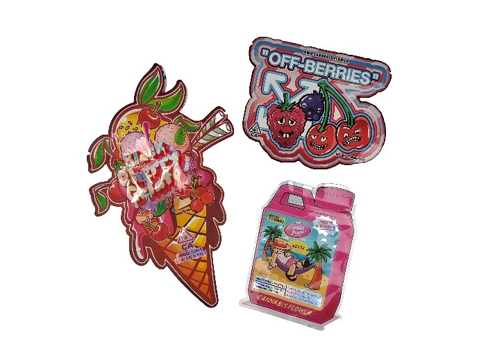 Kindersicherer Plastik-Plastikreißverschluß des Hologramm-3.5g sackt gestempelschnittenes unregelmäßiges spezielles geformt ein