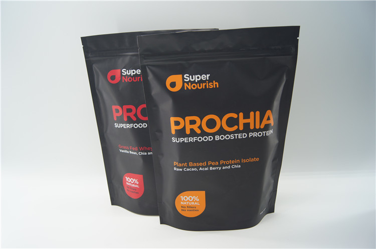 Matt druckte Aluminiummolkeproteinpulvertasche/Aluminiumfolie stehen oben Reißverschlussbeutel