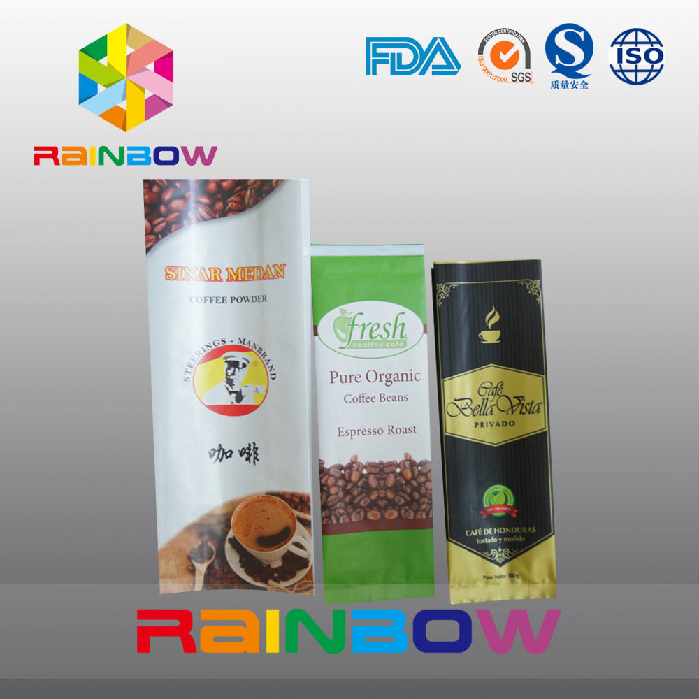 weißer Seitenkaffee-Verpackentasche des keil-12oz mit Ventil/kundenspezifischem Drucken