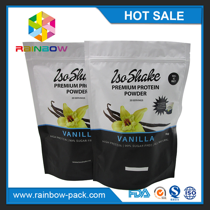 Gewohnheit druckte gezeichneten Reißverschluss des Nahrungsmittelgrades Folie Beutel mit 1 die Verpackenenergiepulvern der Kilogramm-Proteinpulvertasche