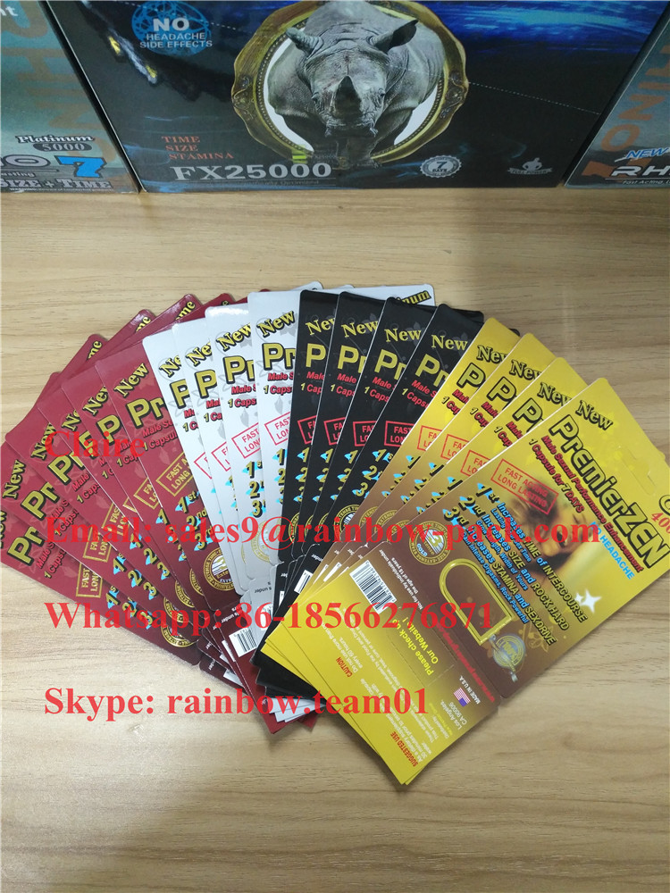 PremierZen-Goldmännliche Verbesserungs-Pillenkartenblase, die auf Lager mit Effekt 3D verpackt