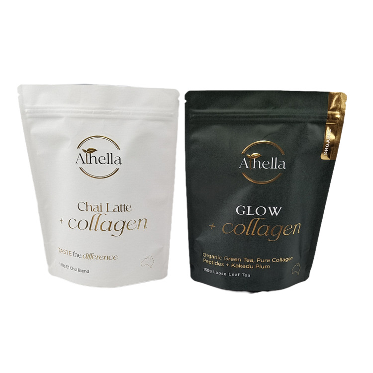 Individuell angepasste Feuchtigkeitsdichte Stand-up Tasche Kraftpapiertüte mit Warmstempelung Öko-freundliche Geruchsdichte Taschen mit Logo