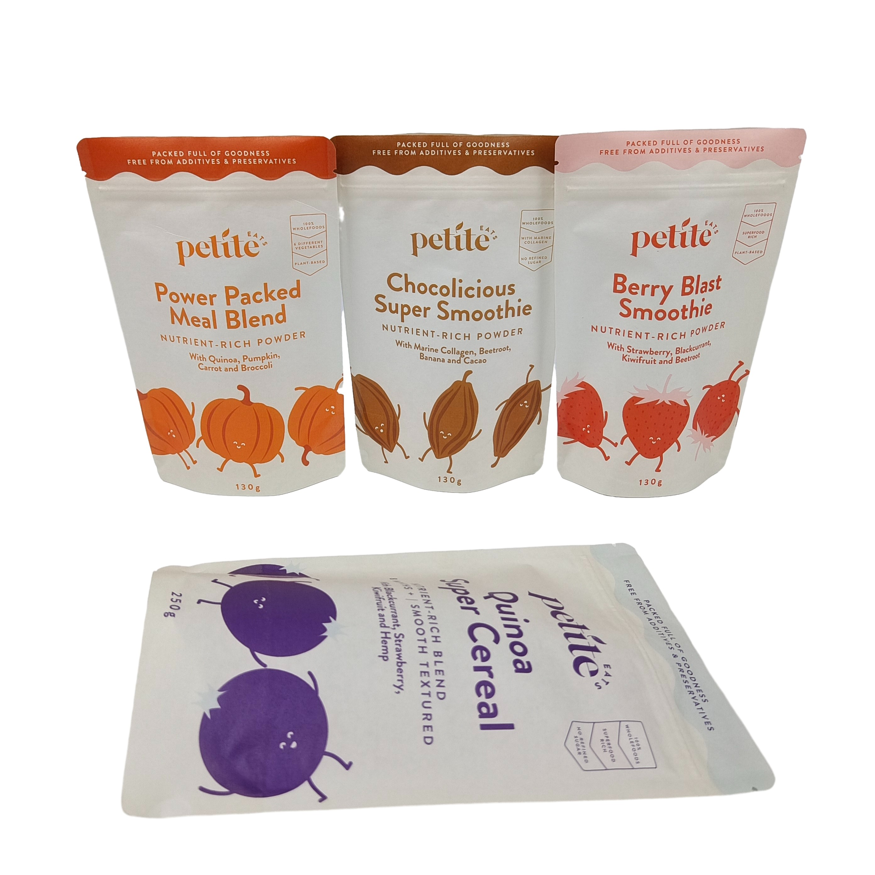 Biologisch abbaubare Stehbeutel mit Ziplock Custom Logo Druck Doypack für Kaffee Tee Verpackung Lebensmittelbeutel