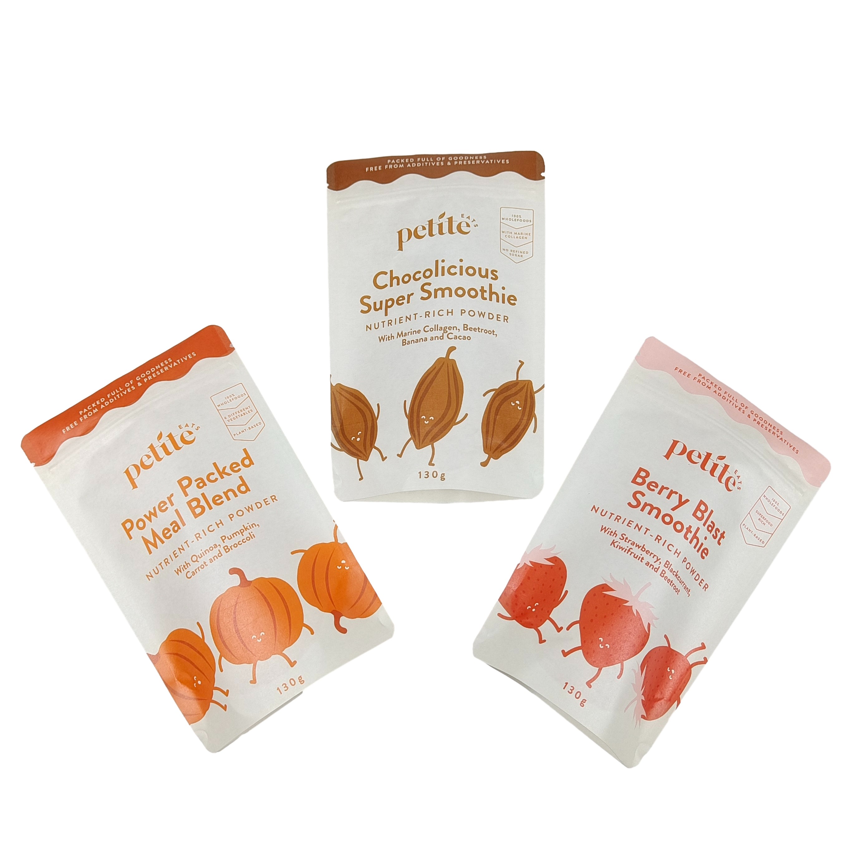 Hochwertiges, maßgeschneidertes, gedrucktes, biologisch abbaubares, wieder verschließbares Gepäck mit Ziplock, Kraftpapiertüten,