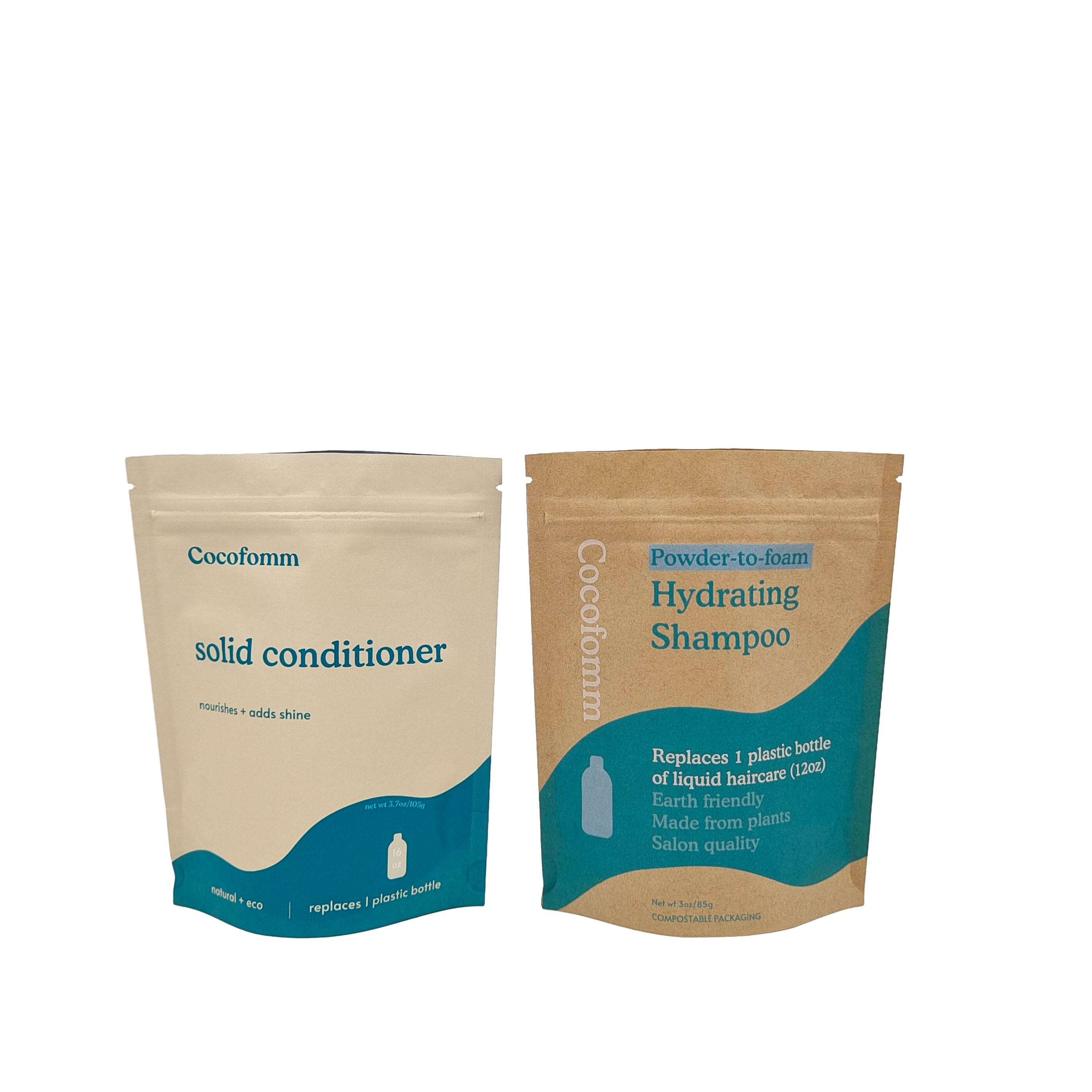 Biologisch abbaubarer Doypack recycelbarer Stand-up-Tasche mit Reißverschluss Kraftpapiertaschen Essbare Verpackungstaschen