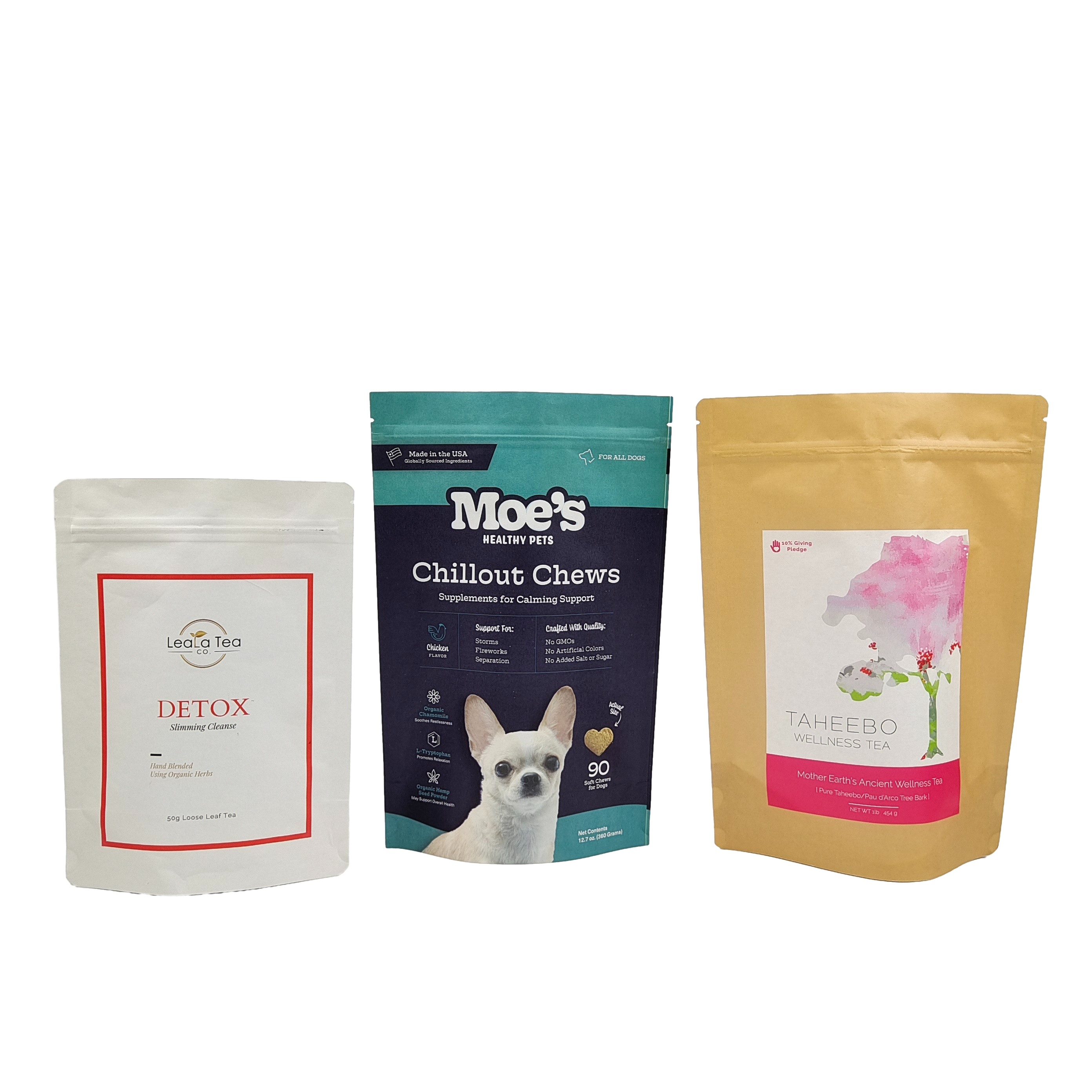 Custom Ziplock Matte Biologisch abbaubare Taschen Aluminiumfolie Wiederverschließbar Lebensmittelqualität Kaffeebohnen Teeknüsse Snack Doypack