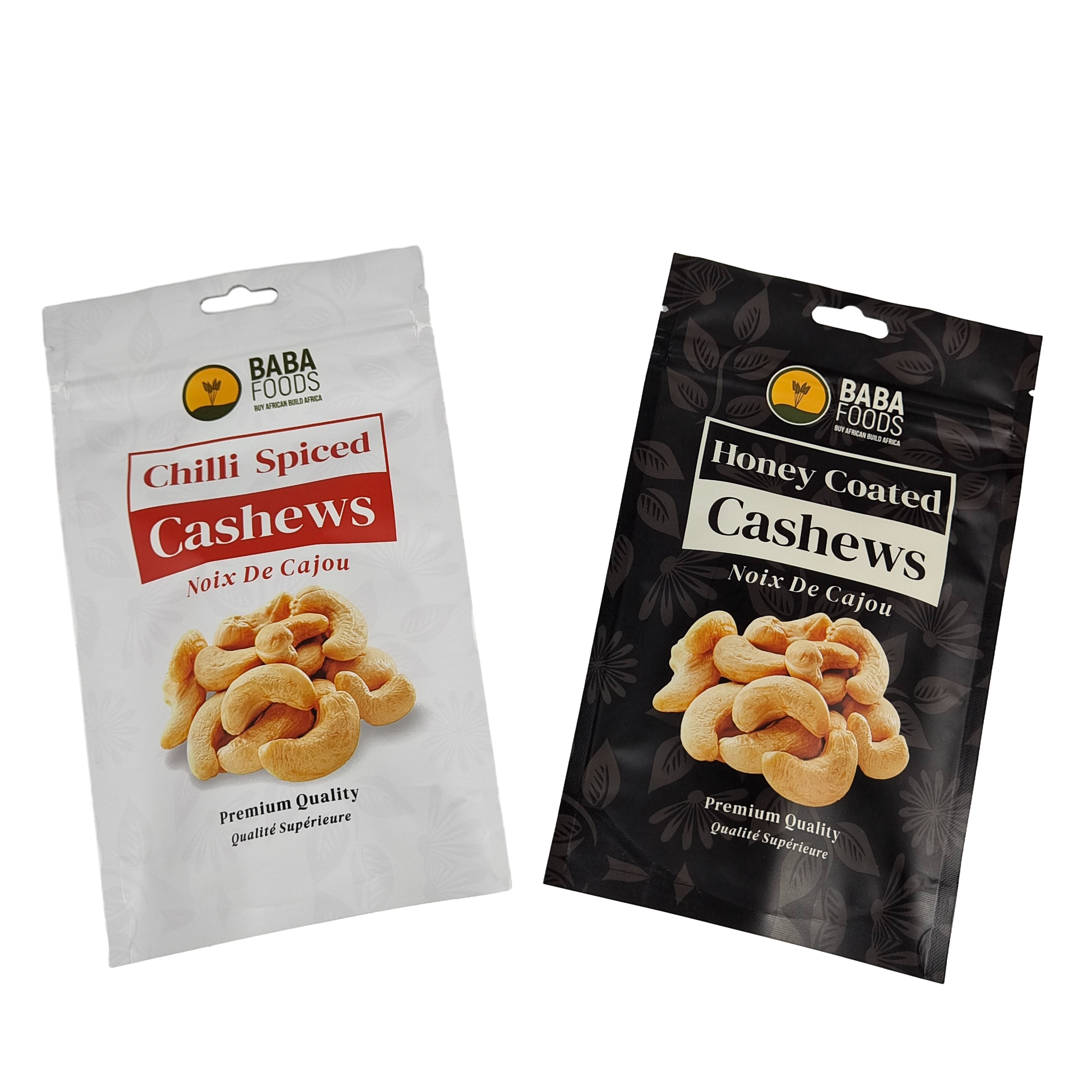 Kunststoff-Aluminiumfolie Lebensmittelverpackung Kundenspezifische wiederverschließbare Snackverpackung Stehen Tasche mit Reißverschluss