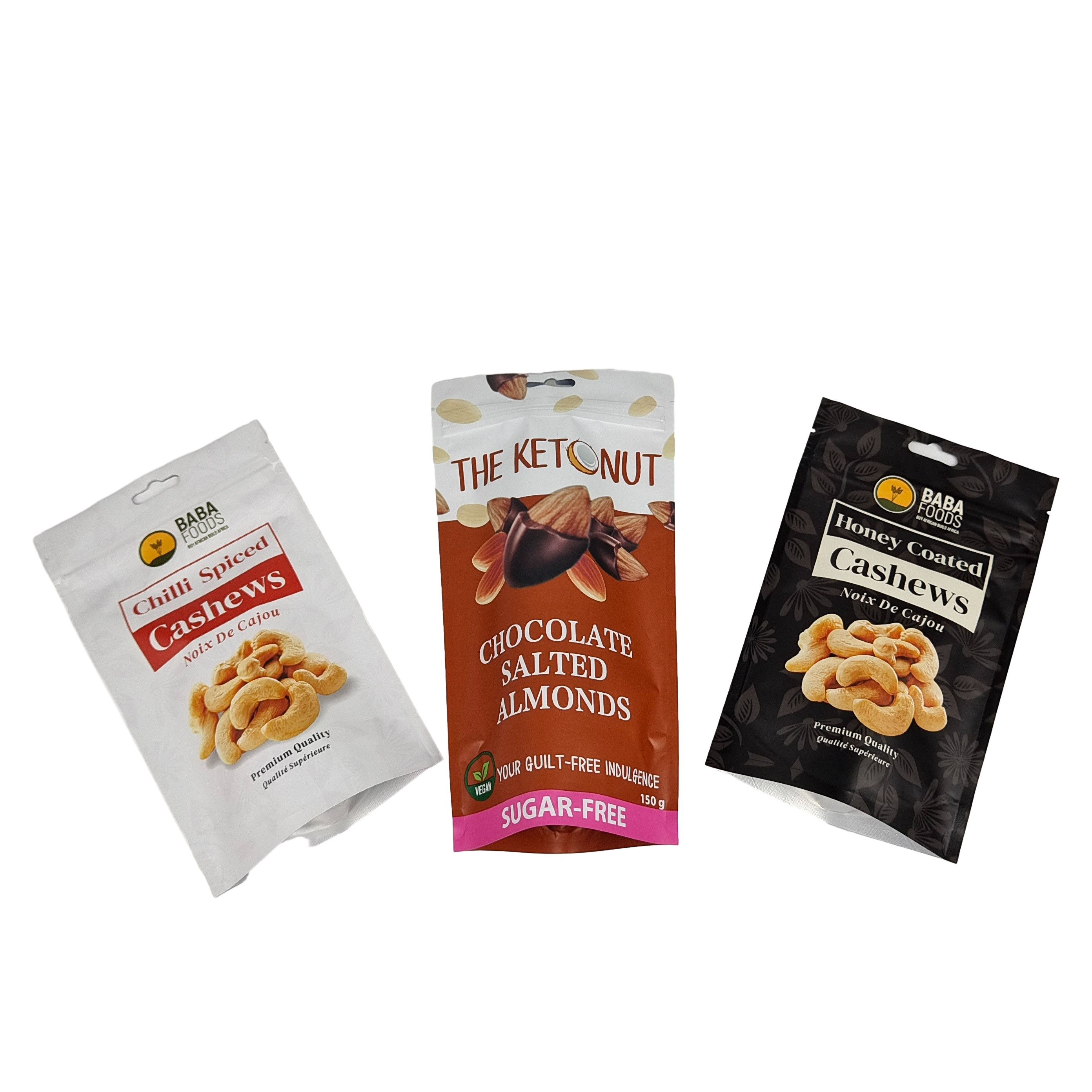 Cashew-Nuss Lebensmittel-Grad Reißverschluss-Tasche Stehen Sie auf Aluminiumfolie Plastikbeutel Reißverschluss-Mylar-Tasche