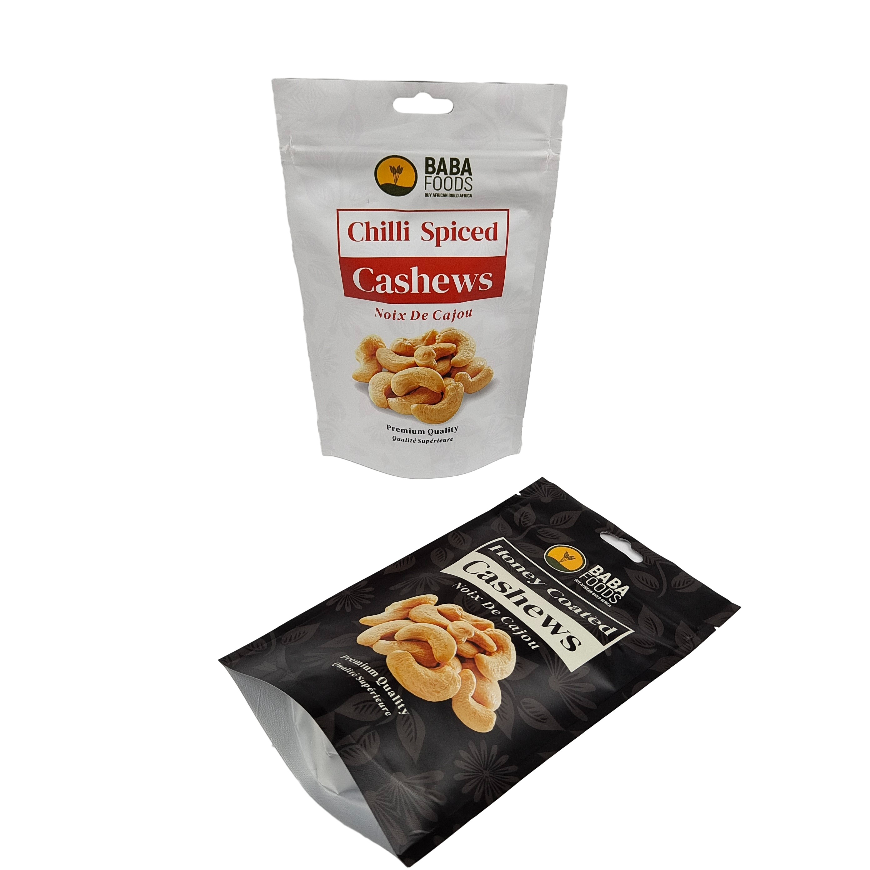 Fabrikpreis Maßgeschneiderte Plastiktüte Stehendes Essen Nüsse Cashew Tasche Verpackung Reißverschluss Tasche Verpackung