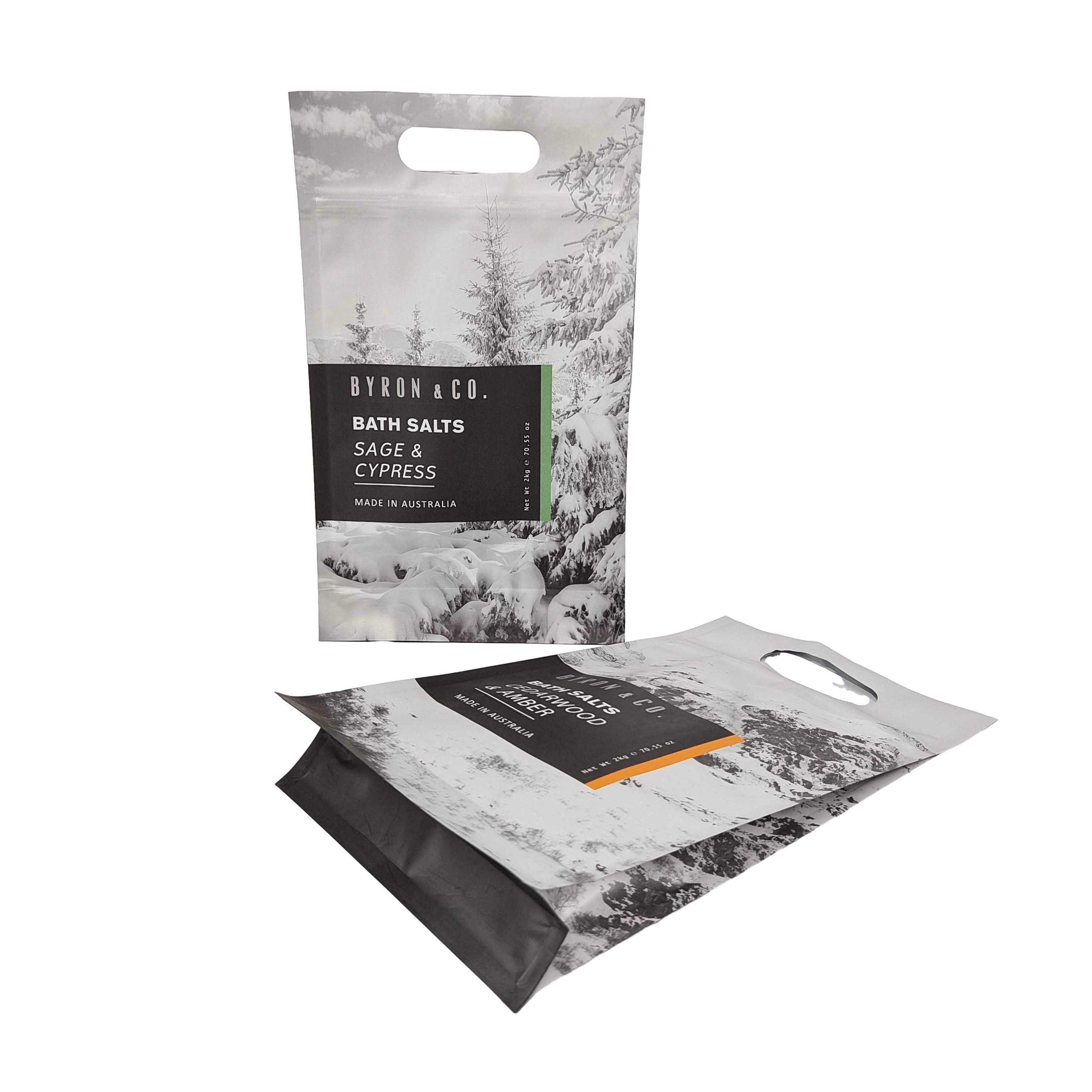 Boden Gusset Plastik Zip Tasche Plastik Quadrat Flach Boden Tasche Lebensmittelverpackung Seitendichtung Haustier-Food-Tasche mit Griff