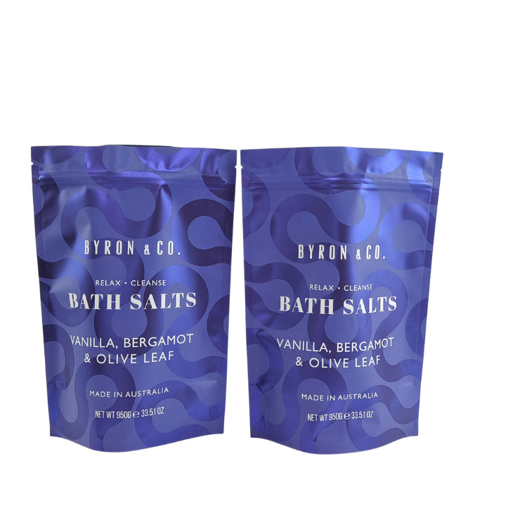 Matte gedruckte verriegelbare Verpackungstüte mit Reißverschluss Plastikbadsalz Körperschrubber Stehbeutel mit Reißverschluss