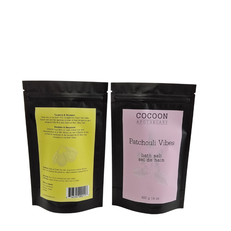 Custom Printed Aluminiumfolie Bad Salz Gewürze Kaffee Lebensmittel Verpackung Zip Lock Stehen Tasche Kunststoff Mylar Taschen für Seife