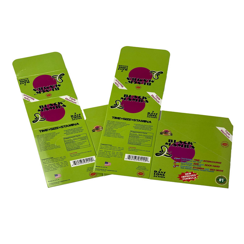 Schwarze Mambar Sexpillen Verpackung Schwarze Panther Blasenkarte Verpackung