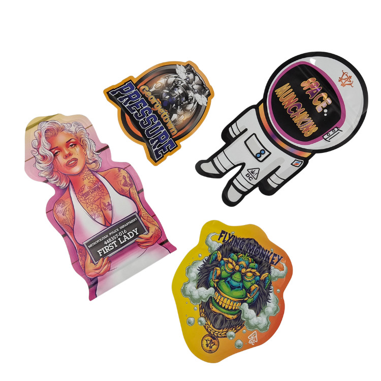 Kundenspezifische Ziplock-Special-Form-Plastik-Kinderschutz-Geruchssicherung-Süßigkeiten-Taschen Mylar-Packs 3,5 g 7 g kundenspezifische Form Mylar-Taschen