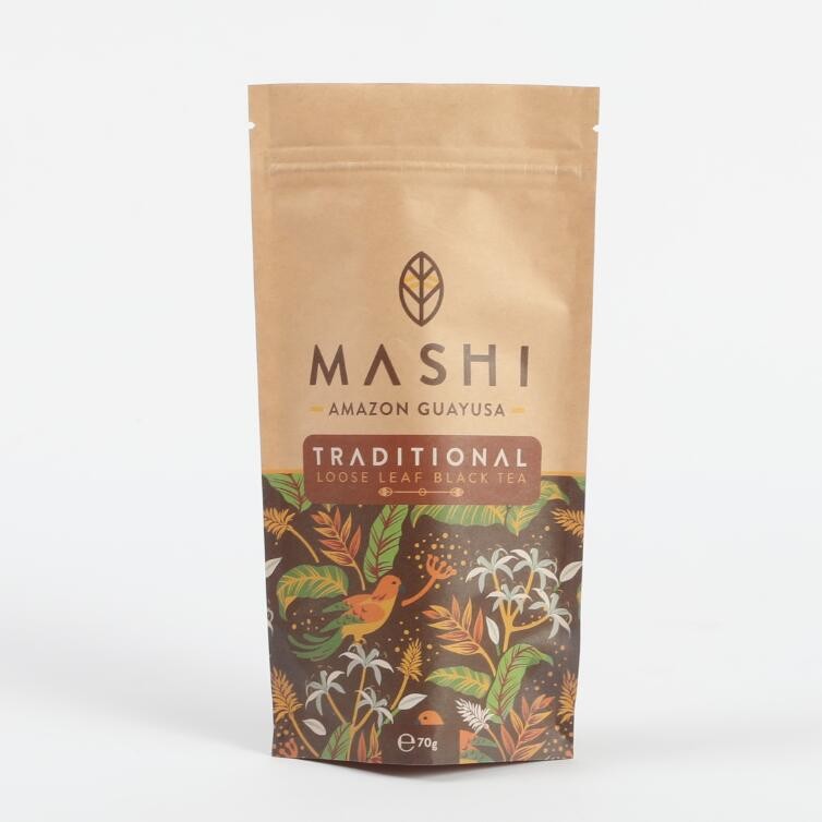 Biologisch abbaubares Kraftpapier Stand Up Zip Lock Verpackungstüten für Tee und Kaffeepulver