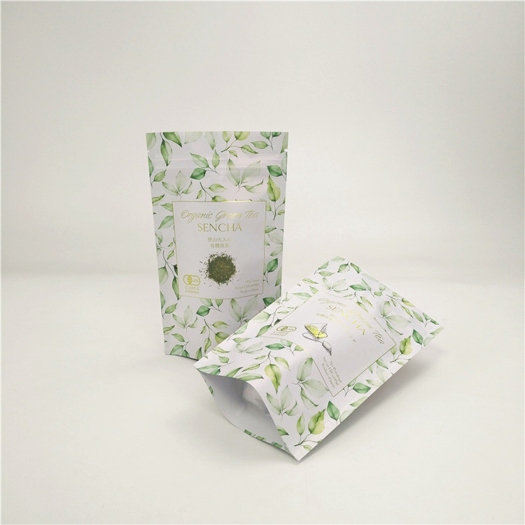 co freundlich 3 Seiten Hitze versiegelte Kraftpapierbeutel recyceln schwarzes Logo gedruckt kleine 5 Gramm Papierbeutel