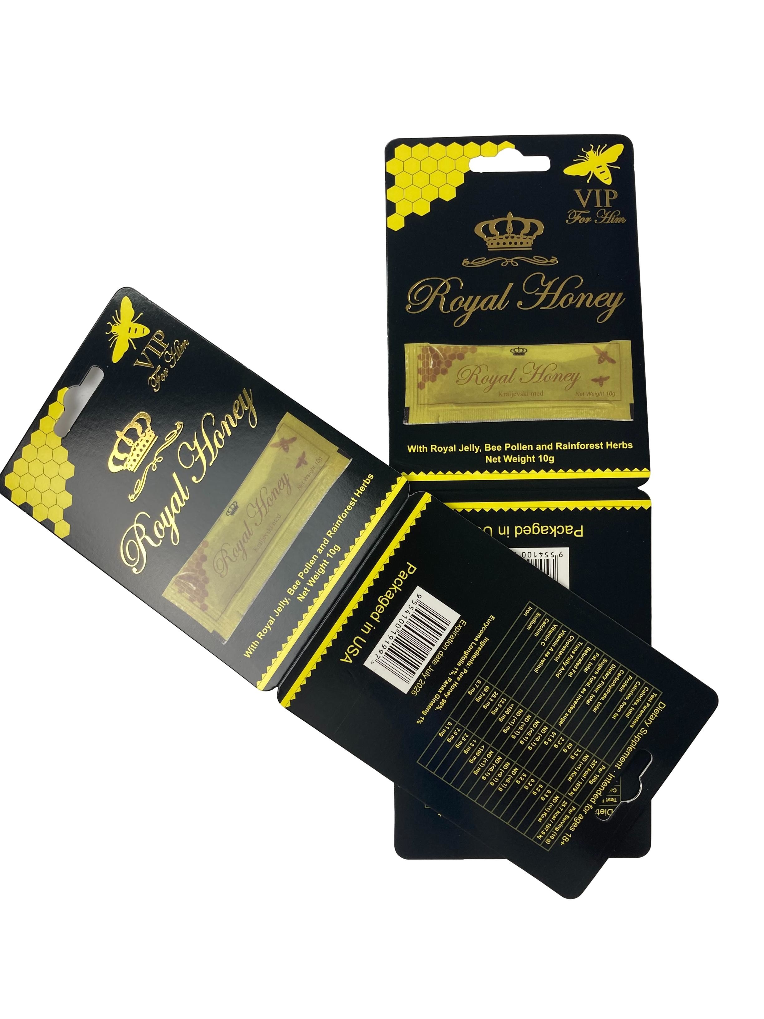 Großhandel Royal Honey Sachet Verpackung Papierkarte Luxus Honig Verpackung mit Heißstempel