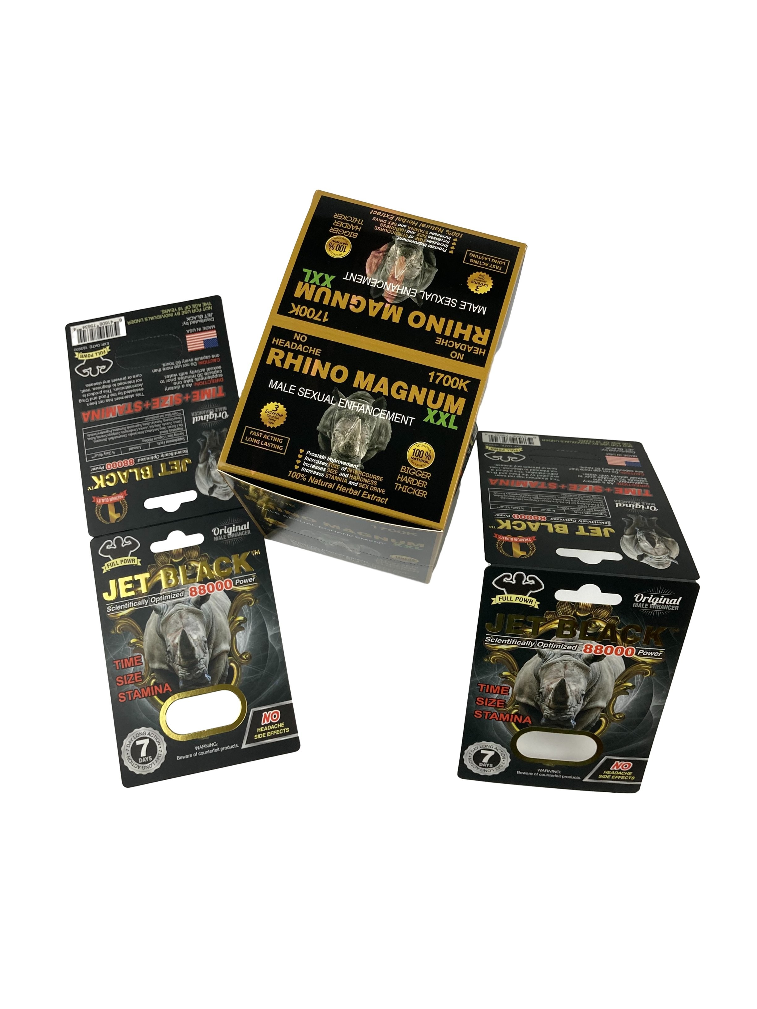 Warmverkauf Maßgeschneiderte Verstärkungspillen Verpackung Papierkarte Rhino Tablet Pille Druckpapierkarte mit Blasen