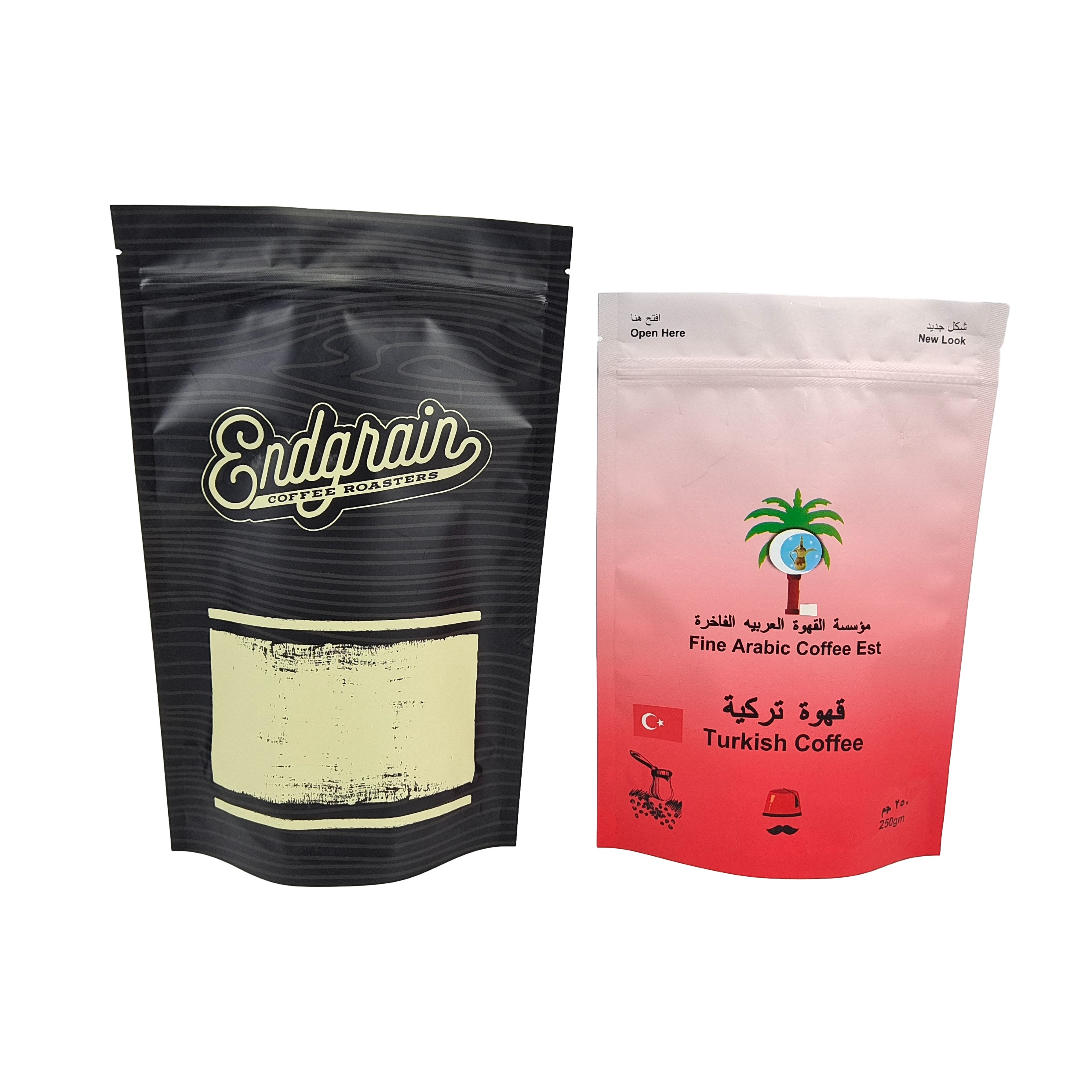 Aluminiumfolie Reißverschluss Doypack kundenspezifische Design-Dichtungsbeutel Kaffee-Lebensmittelverpackung Stand-up-Beutel