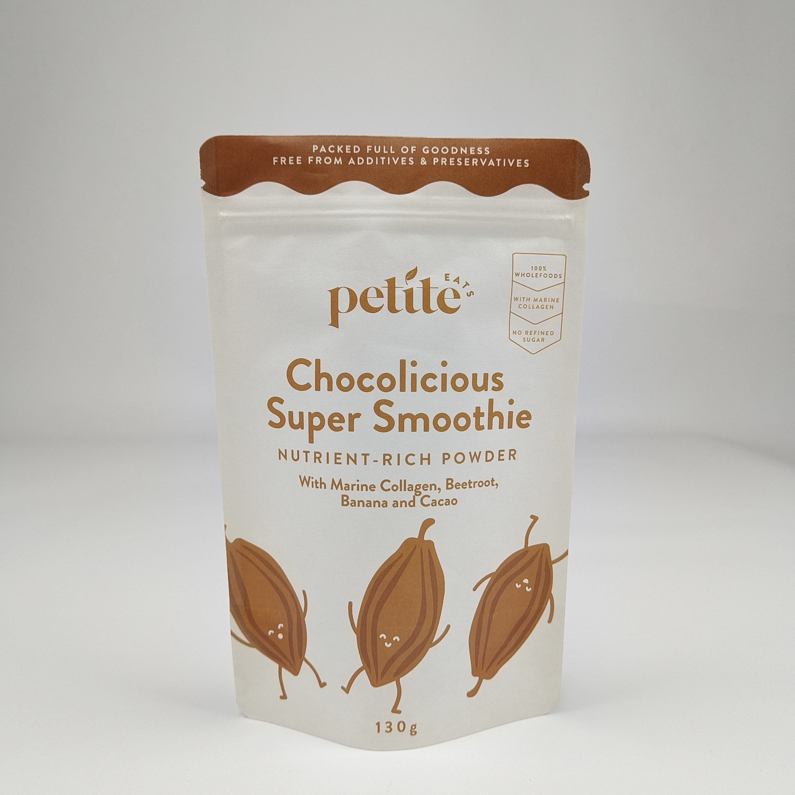 Kostenlose Probe recycelbare Doypack Reißverschluss Kraftpapiertüten Custom Teebeutel Reißverschluss Weiß Stehbeutel