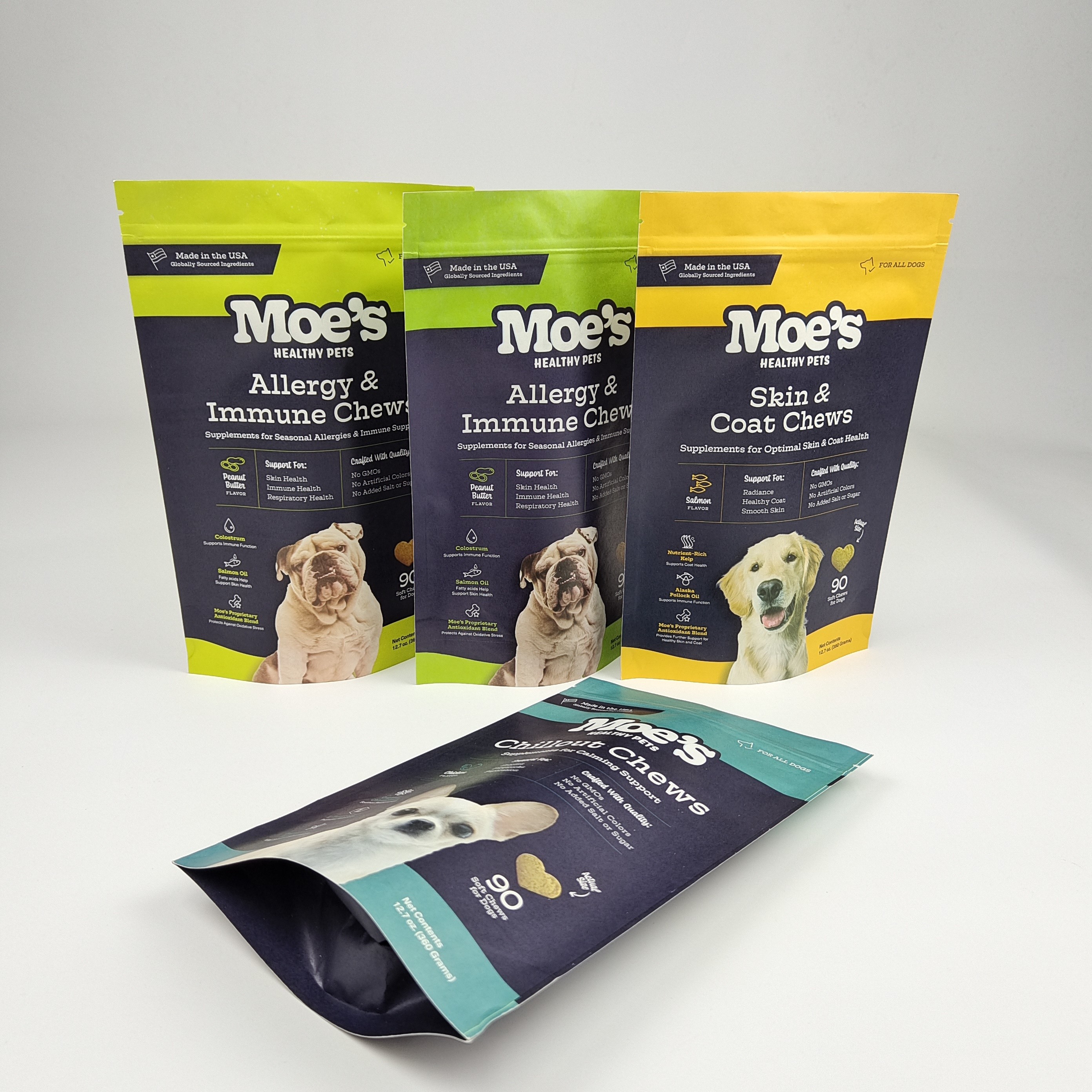 Großhandelsverpackung Standverpackung Custom White Doypack Kraftpapierbeutel für Nüsse Snackverpackung