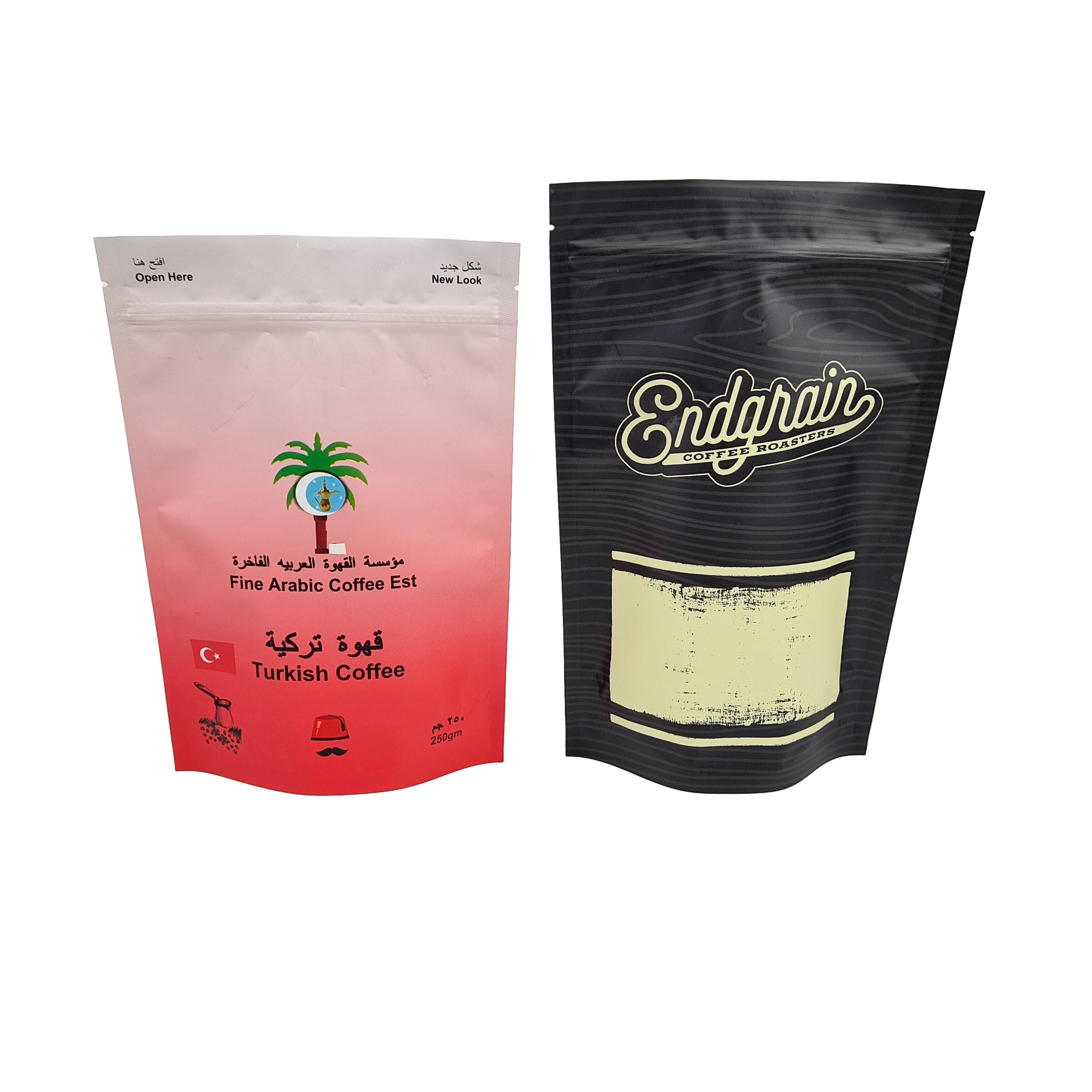 Hochwertige Stand-up-Kaffeebeutel mit Ventil, leicht zu reißen, Reißverschluss, Aluminiumfoliebeutel