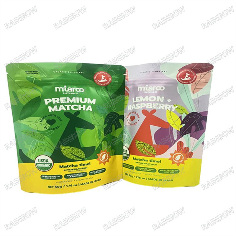 Digitale Druckerei 100% biologisch abbaubare Kraftpapiertüten kundenspezifische Hersteller Aufstehen Lebensmittelverpackung Reißverschluss Kunststoffbeutel C