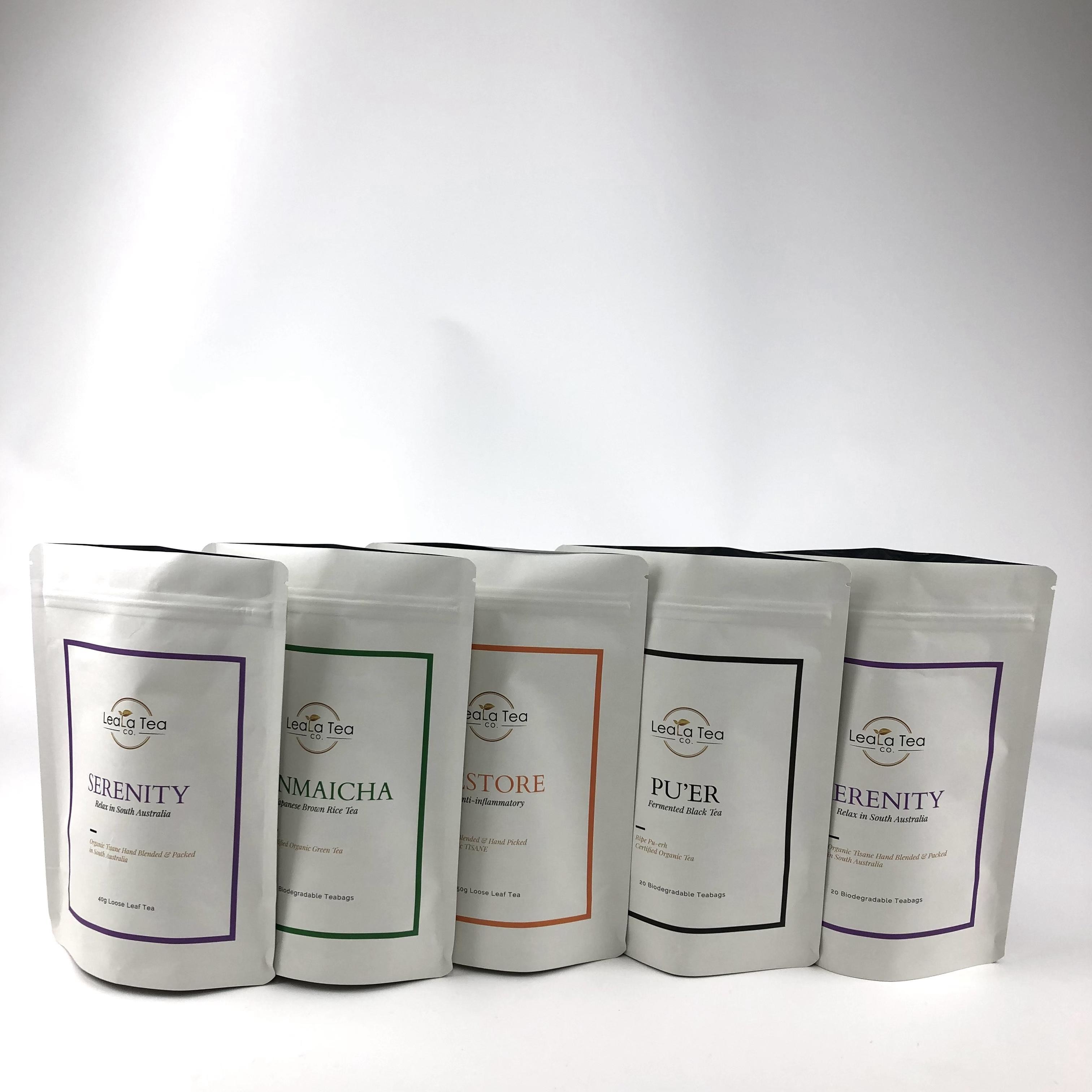 Verhandlungsfähige Versandmethode und Entgasungsventil Kraftpapierbeutel Teebeutel Verpackung